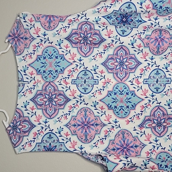 Jessica Howard White Blue Cotton Shift Dress, Size 18 W - Picture 6 of 7